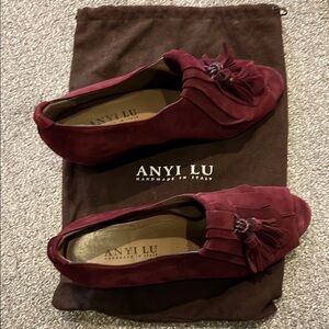 Anyi Lu Women's Burgundy Peep-Toe Shoes